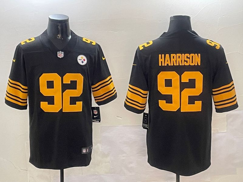 Men Pittsburgh Steelers #92 Harrison Black 2024 Nike Limited NFL Jersey style 0105